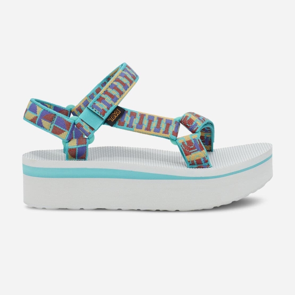 Hungary Teva Flatform Universal - Női Platform Szandál Türkiz / Szürke - 174-OFNYA